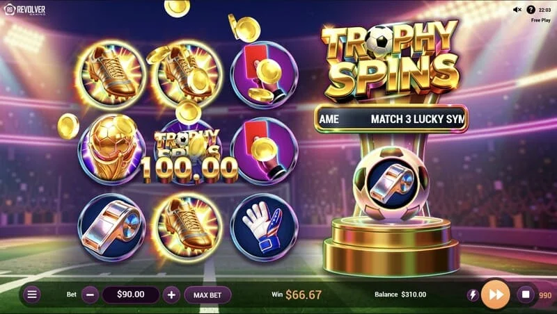 Trophy Spins World Cup 26 – utbetaling av multiplikatorer i Baller Bonus